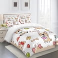 thumbnail image 3 of Juegos de cama Patrón de perro lindo Fundas de edredón de microfibra Fundas de almohada Niños Dibujos animados Animal Mascota Impreso Juego de cama de verano S LYSHDW2109250014,3 Piezas Inevent HA012377-02, 3 of 7