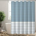 thumbnail image 2 of Extra Long Shower Curtain 72x84 inch Length，Light Blue and White Stripe Shower Curtains Set with Hooks for Bathroom,Weighted Hem,Waterproof Bath Accessories Hotel Style，Machine Washable, 2 of 6