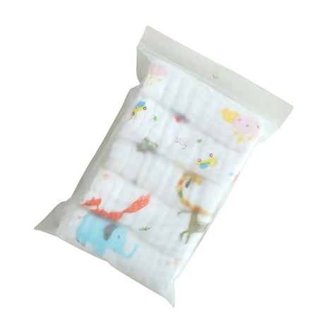

5 Pieces Baby Bibs Tower Infant Water Absorption Feeding Cloth Newborn Small Handkerchief Washcloth Nursing Color Random