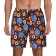 thumbnail image 3 of Uemuo Leaves Flower Pattern Mens Swim Trunks Quick Dry Board Shorts with Mesh Lining, Stretch Beach Shorts Quick Dry No-Chafing Board Shorts-Medium, 3 of 9
