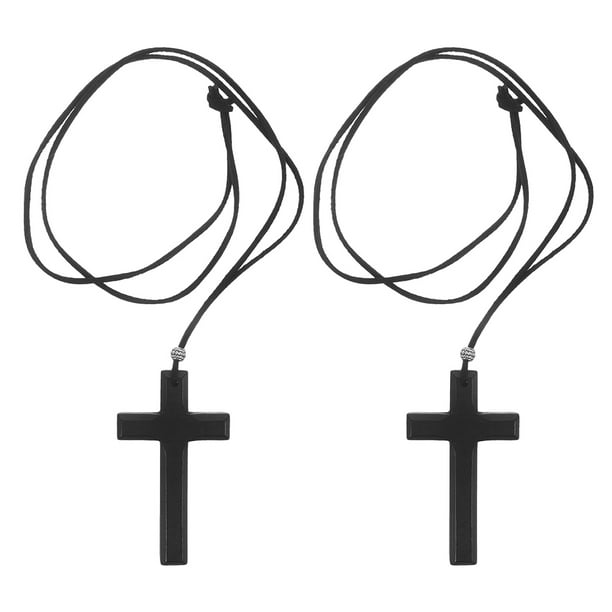2 piezas de colgante de crucifijo para espejo retrovisor, accesorios de madera para colgar en el coche, adorno para espejo retrovisor