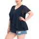 thumbnail image 4 of Blusa de mujer de talla grande Agnes Orinda con mangas de murciélago, escote en V y capas de volantes, 2X azul marino, 4 of 6