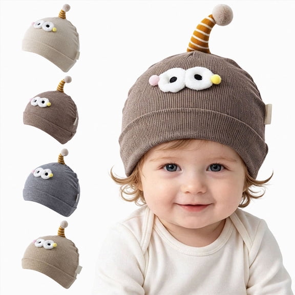 Baby Hat Soft Cotton Hat Cute 3D Infant Cap For 0‑12 Months Winter Newborn Essentials Boy