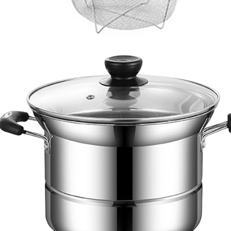 Saucepan Large Stew Noodle Pot Milk Pot Spaghetti Pot with Heat-resistant  Handles, White 15.3x21.8cm