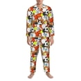 thumbnail image 3 of Naloa Colorful Balls Men’s Pajamas Set - Long Sleeve Button Down Sleep Shirt and Pajama Bottoms Sleepwear Set-, 3 of 7
