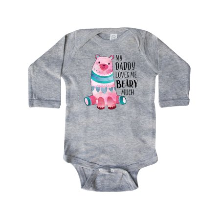 

Inktastic My Daddy Loves Me Beary Much with Cute Bear Gift Baby Boy or Baby Girl Long Sleeve Bodysuit