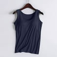 thumbnail image 2 of Miluxas Camisoles for Women with Built in Bra,Basic Yoga Top Layering Tank Top Padded Bra Undershirt Navy M(M), 2 of 4