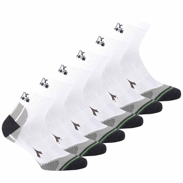 Diadora de Unisex, Paquete de 6 - Calcetines, Logo, Patrón Blanco 39-42