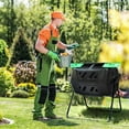 thumbnail image 2 of Dextrus Large Outdoor Dual Bin Composter Tumbling , 43 Gallon Rotating Compost Bin with 2 Sliding Doors and Aeration System, Garden Compost Tumbler, BPA Free (2x21.5 Gallon,Green ), 2 of 8