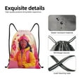 thumbnail image 4 of Daiia Digital Nomad Pink Landscape Pattern Drawstring Backpack, Gym Bag, Lightweight Backpack, Water-Resistant Bag Travel Sports Backpack, Fitness Bag, Yoga Bag-Medium, 4 of 6