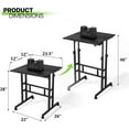 thumbnail image 3 of HYJY Standing Desk with Wheels, Height Adjustment from 28" to 46" Sit to Stand Up, Mobile Computer Desk, Rolling Laptop Cart for Home Office Walking Pad Writing and Gaming, Natural, 3 of 18