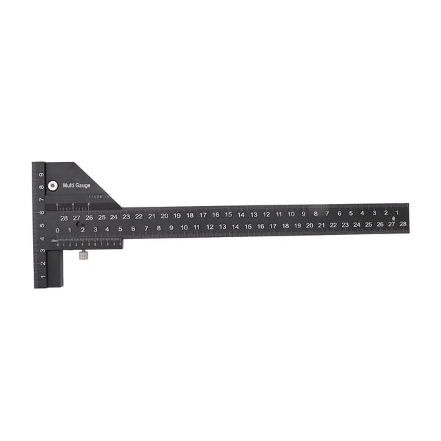 T Shaped Marking Ruler, Metric Inch Scales Aluminum Alloy Woodwork Ruler Detachable For Engineer
