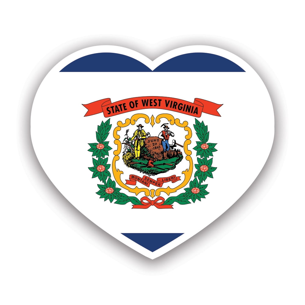 West Virginia Heart Sticker Decal Self Adhesive Vinyl Weatherproof