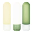 thumbnail image 1 of Pack of 3 Travel Friendly Cosmetic Containers Silicone Refillable Lotion Bottle Dispenser Bottles for Skincare Products, 1 of 5