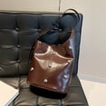 thumbnail image 3 of Diconna Women Shoulder Bag, Large Capacity Riveted Handbag Underarm Bag Lightweight Bucket Bag, 3 of 8