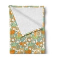 thumbnail image 2 of Abstract Soft Flannel Fleece Blanket, Colorful Geometrical Shapes with Gaps Circles Oval Lines Mix Pattern, Cozy Plush for Indoor and Outdoor Use, 50" x 70", Orange Green Pale Blue, by Ambesonne, 2 of 5