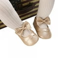 thumbnail image 5 of Baby Girls Mary Jane Flats with Bowknot Soft Sole Cute Non-Slip Toddler Infant First Walker Princess Dress Shoes (0-18 Months) Gold S, 5 of 6