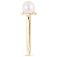 thumbnail image 3 of ANGARA Japanese Akoya Cultured Pearl and Diamond Bar Ring in 14K Yellow Gold for Women | June Birthstone, Birthday, Anniversary, Jewelry Gift for Women | Pearl Ring, 3 of 9
