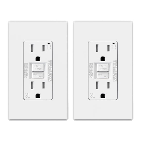 Salida GFCI ELEGRP de 15 amperios con autocomprobación con diseño más delgado, paquete de 2