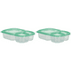 thumbnail image 1 of Caja Bento Reutilizable Contenedor Frutas 3 Compartimentos Para Estudiantes () Verde, 1 of 4