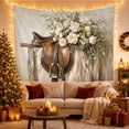 thumbnail image 3 of Worn Leather Horse With Saddle Resting Rough Weathered, Mystical Fantasy for Space Lovers, Galaxy Room Decor, Valentine's Day Gift, Tapestry Wall Hanging for Bedroom and Dorm, 3 of 7