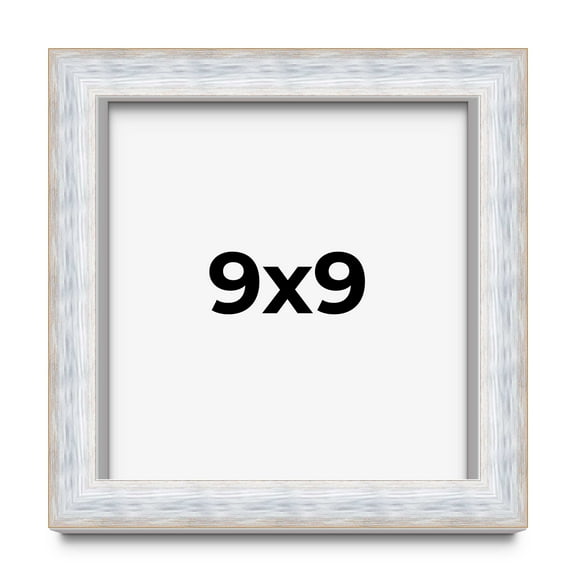 9x9 Shadow Box Frame Silver | 1.625 Inches Deep Real Wood Contemporary Shadowbox Display Frame | UV