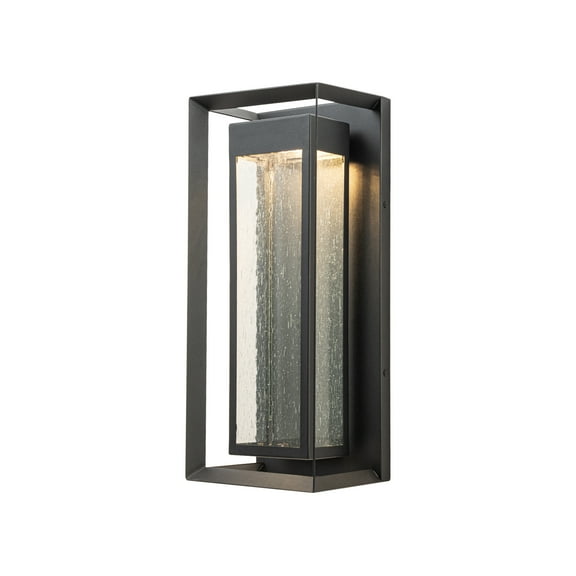 Modern outdoor led wall sconce with seeded glass