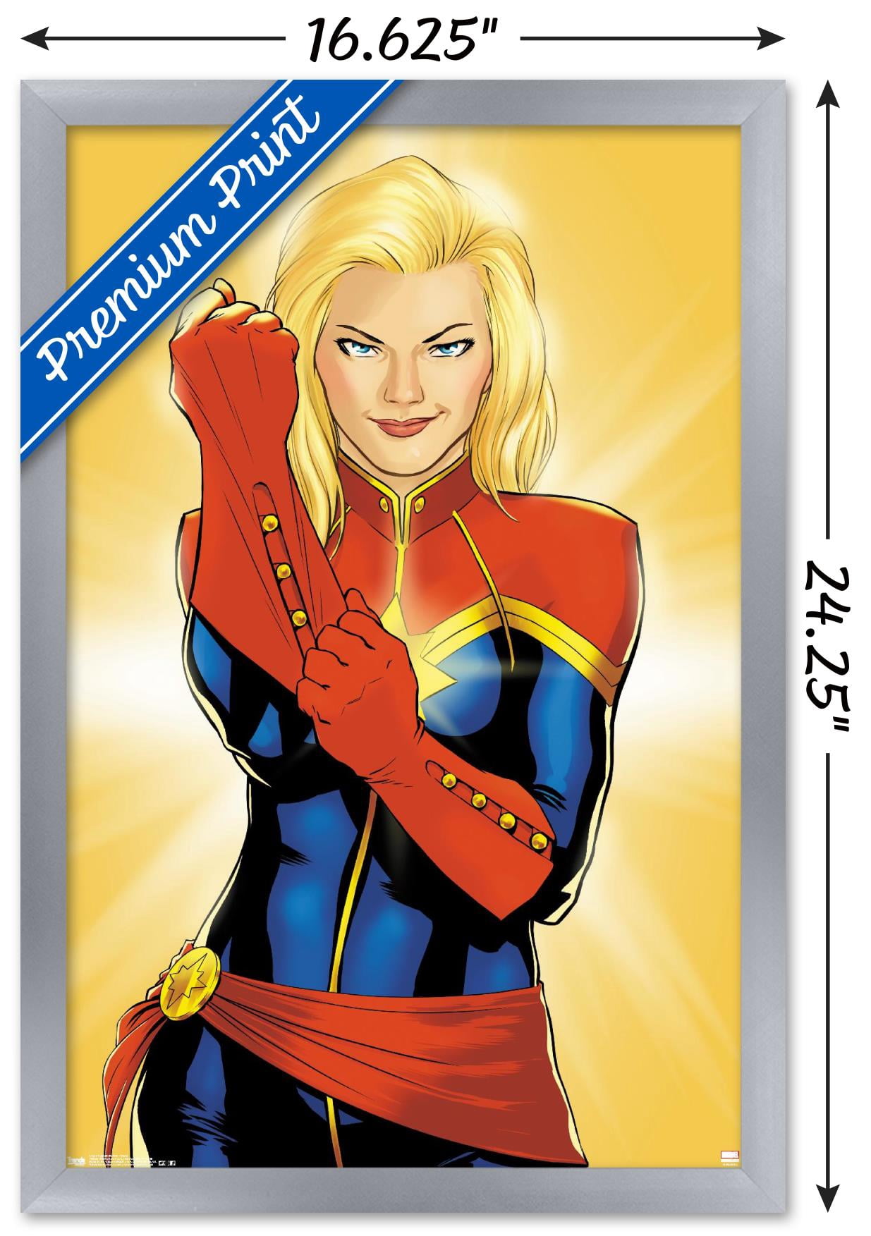 Marvel Cinematic Universe - Captain Marvel - Glove Wall Poster, 14.725" x 22.375", Framed