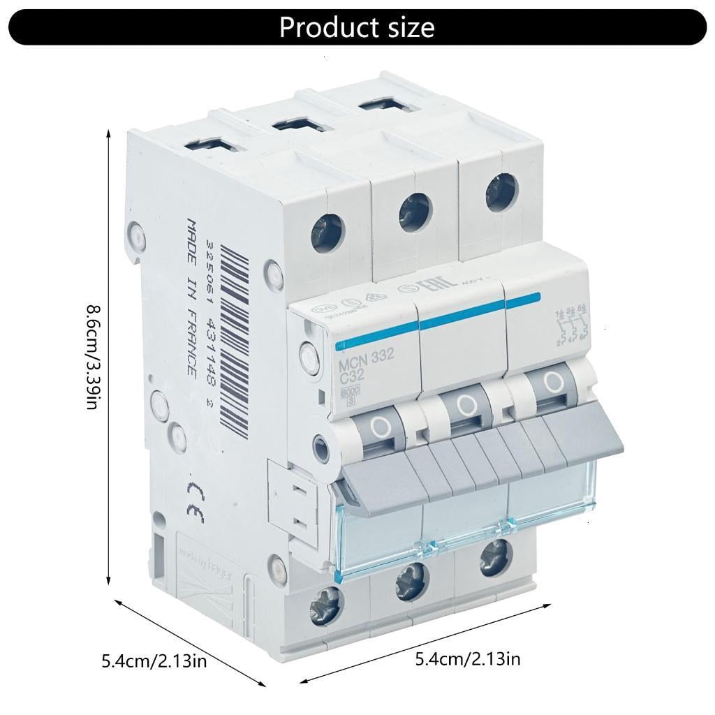 DIN Rails Mount Circuits Breaker 3 Poles Miniature Circuits Breaker 6KA Breaking Capacity Disconnects Switches for Home