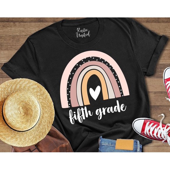 Fifth Grade Teacher Gift Back To School Shirts 5th Grade Teacher Rainbow Shirt