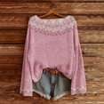 thumbnail image 2 of WTXUE Chandail Léger Décontracté Vintage Fair Isle pour Femmes Manches Raglan Col Rond Tricoté Imprimé Art Chandail Confortable Chaud Automne Hauts Bohème Tendance Western Blouses Décontractées Affaires Rose m, 2 of 4