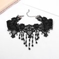 thumbnail image 4 of Gargantilla de encaje negro, collares de borlas con cuentas, gargantilla gótica de flores huecas, accesorios de joyería para mujeres y niñas ER, 4 of 5