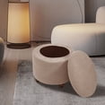 thumbnail image 6 of Storage Ottoman Cover, Slipcover For Ottoman, Footstool Cover With Elastic Bands Washable -Khaki-1pcs, 6 of 6