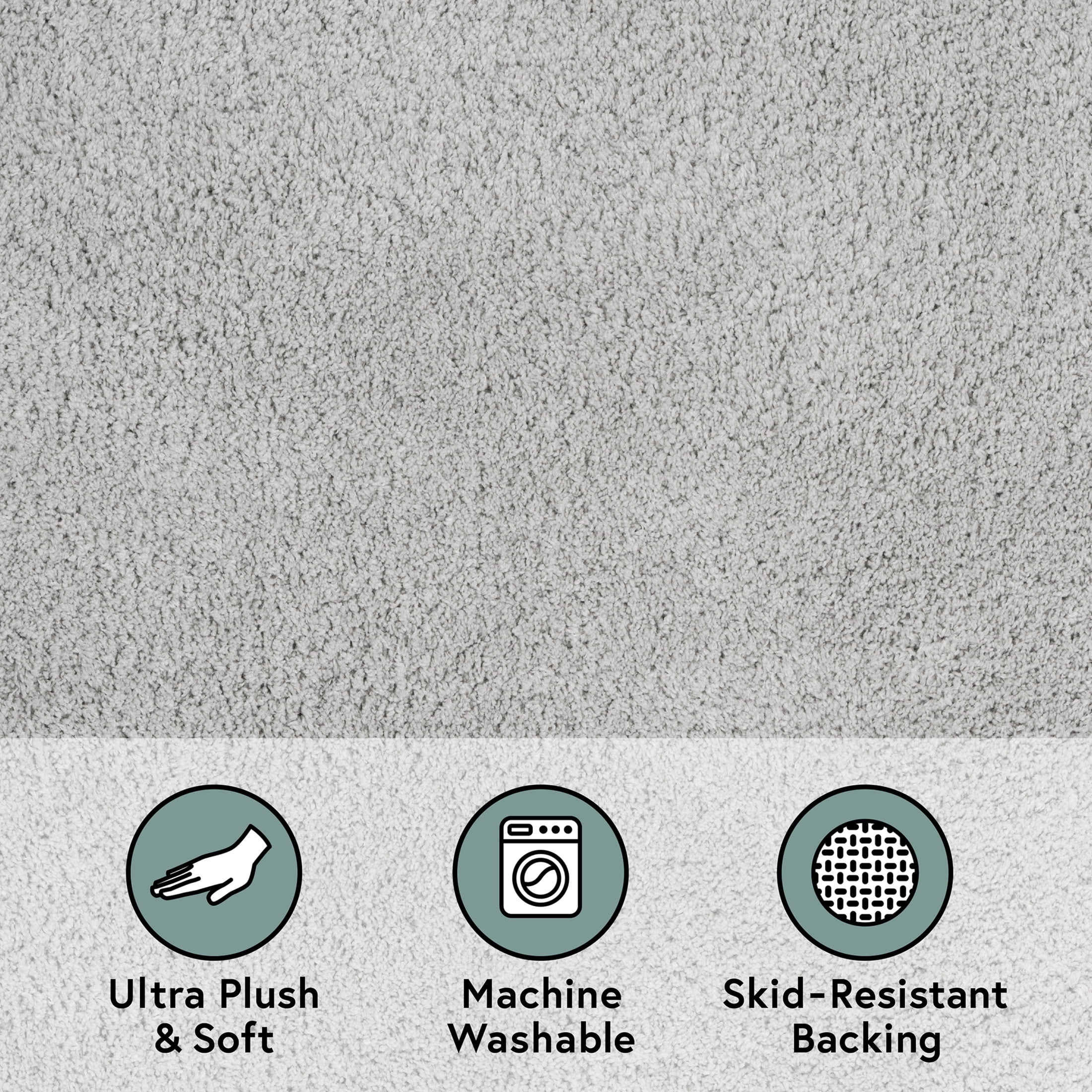 Better Homes & Gardens Ultra Soft Polyester Rug, Plush Absorbent Floor Rug with Skid-Resistant Backing, Machine Washable, 20" x 34", Grey Flannel