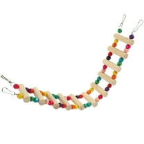 Bird Parrot Ladder Swing Bridge Natural Wooden Pet Hanging Chew Toy Bird Cage Accessories Critters Toys