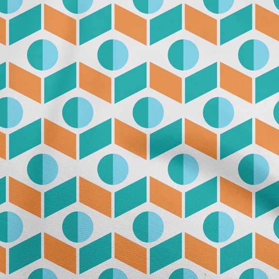 oneOone Polyester Spandex Sky Blue Fabric Geometric Diy Clothing Quilting Fabric Print Fabric By Yard 56 Inch Wide