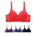 thumbnail image 5 of Sujetador de encaje para mujer con sujetadores finos acolchados de talla grande con aros Romacci Ropa interior de mujer, 5 of 5