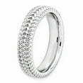 thumbnail image 3 of White Sterling Silver Ring Band Stackable Expressions Rhodium, 3 of 5
