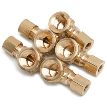 LTWFITTING 1/4" OD x 1/4" Female NPT 90 Degree Compression Elbow,Brass Compression Fitting(Pack of 5)