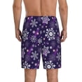 thumbnail image 5 of Cauagu Christmas Purple Snowflakes Print Pajama Bottoms for Men Sleep Pajama Shorts Elastic Waistband Sleep Pajama Short Men's PJ Shorts -XX-Large, 5 of 6