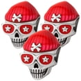thumbnail image 1 of Charm chapa plata con gorro SkullCap01 3Pzas Plata S925 Chapa Separador Fijo Cráneo Gorro Plata/Rojo Caja Negra 4x4cm., 1 of 4