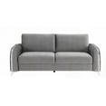 thumbnail image 4 of Modern Gray Velvet 3-Piece Living Room Set (79"W x 34"D x 33"H) with Wood Frame and Chrome Legs, 4 of 17