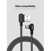 MCDODO 90 Degree Right Angle Braided USB C Charger Charging Sync Type C Cable Cord(1.2M,1X Data Cable)