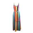 thumbnail image 4 of Henpk Summer Dresses for Women Striped T Shirt Dress Casual Midi Dress Short Sleeve Sundress with Pockets Fashion Sexy Tie-Dye Print Strap Sleeveless Backless Dress With Belt Orange L, 4 of 4