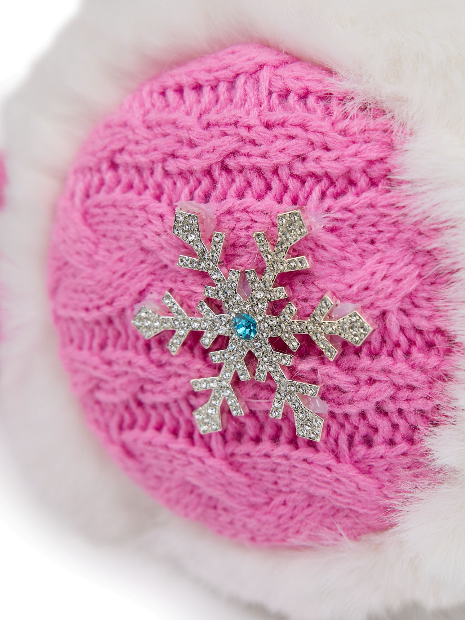 Packed Party Snow Cute Knit Earmuffs, Pink