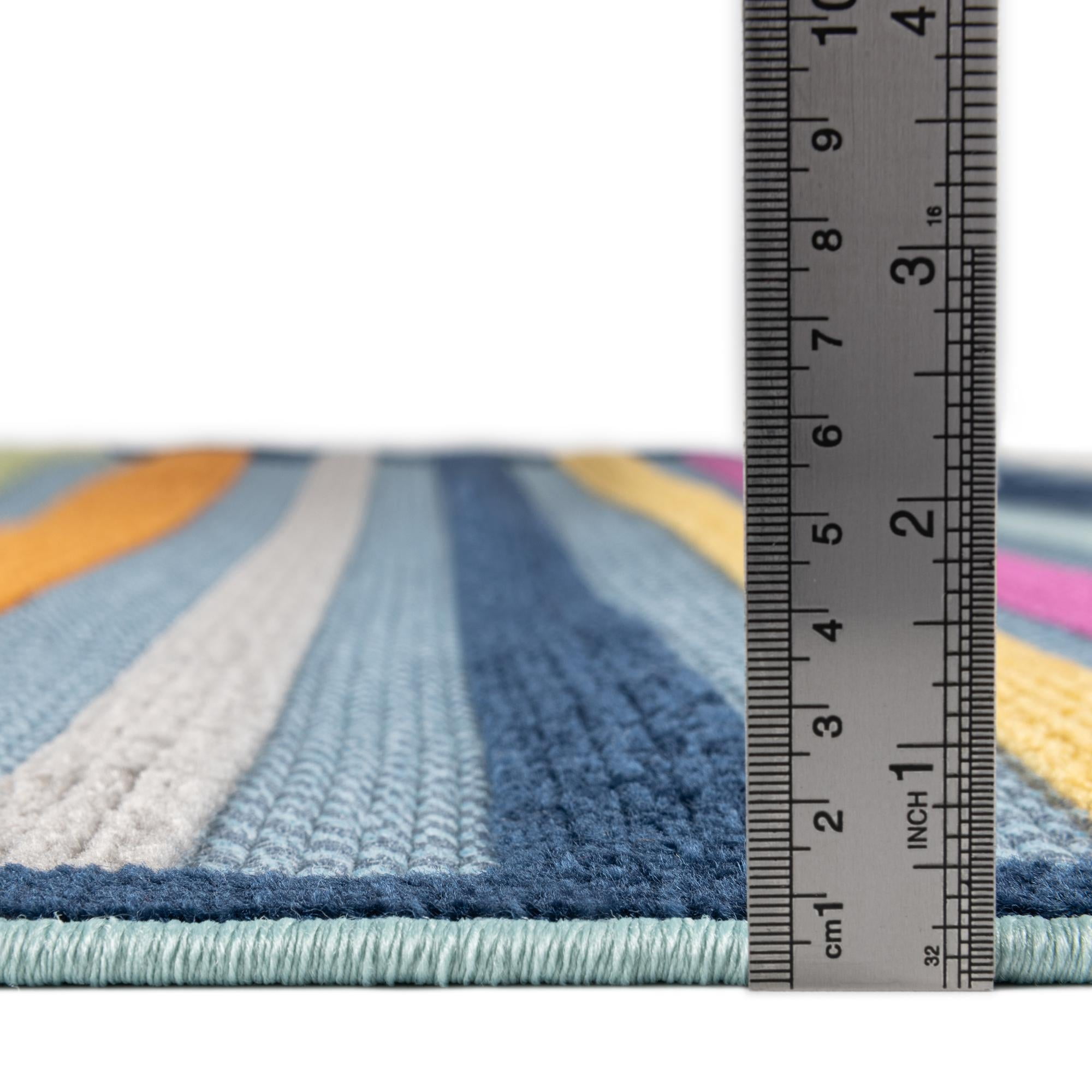 Rugs.com Aruba Outdoor Collection Rug – 2' x 3' Blue Low-Pile Rug Perfect For Any Outdoor Space, Entryways, Kitchens, Breakfast Nooks, Accent Pieces