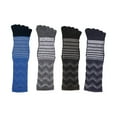 thumbnail image 3 of Wuxian Wool Socks For Women Toe Socks Striped Thermal Fuzzy Thick Crew Socks Winter Hiking Crew Length Stockings Sports Cozy Casual Breathable Socks,Black,L, 3 of 3