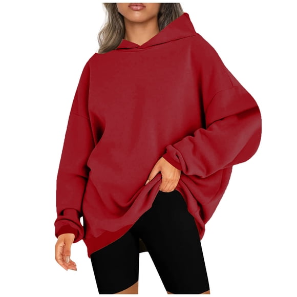 RKSTN Hoodies for Women Oversized Casual Long Sleeve Sweatshirt Fall Fashion Pullover Loose Blouse Tops