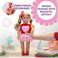 thumbnail image 5 of Dress Along Dolly 3pc Pink Heart 18" Doll Outfit w Hair Bow - American Clothes & Accessories Set Includes Dress, Headband, & Shoes - Gift for KIds & Girls, 5 of 5