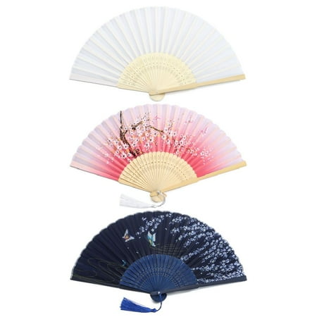 

Gift Desktop Ornaments Flower Pattern Elegent Chinese Style Painting Dance Performance Props Handheld Fan Bamboo Folding Fan TYPE8